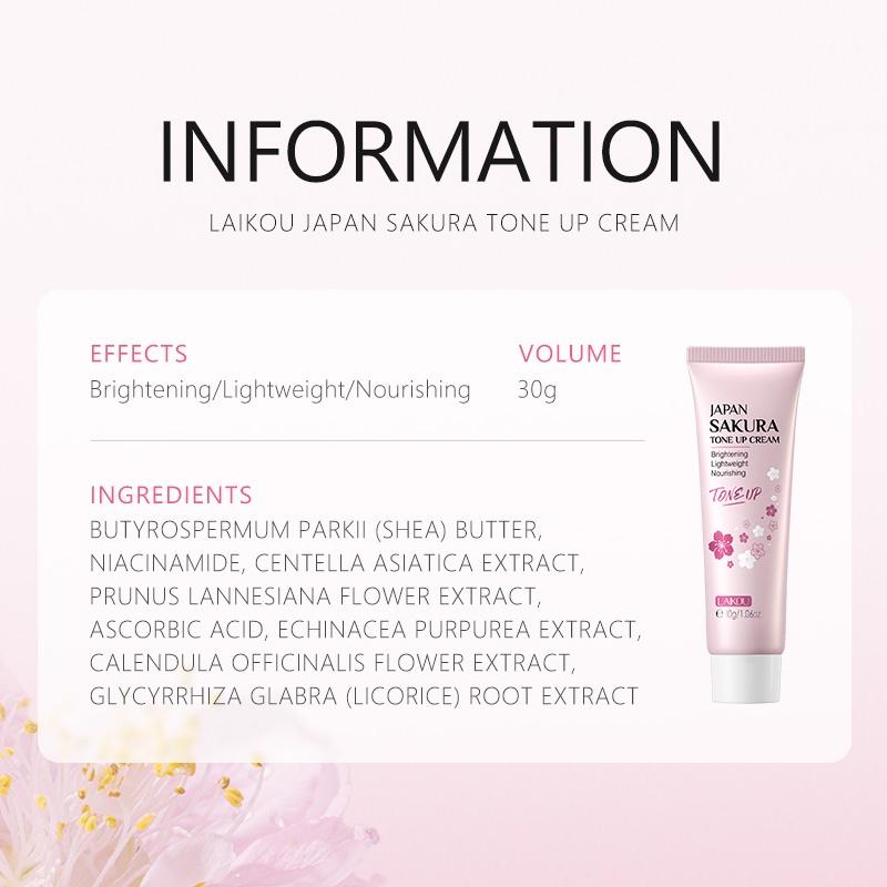 LAIKOU Japan Sakura Tone Up Cream Conceal Blemishes Brightening 30g