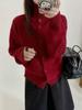 Women's Winter Korean High Neck Wool Sweater Coat - Casual, Warm, Single-Breasted, Loose Fit.