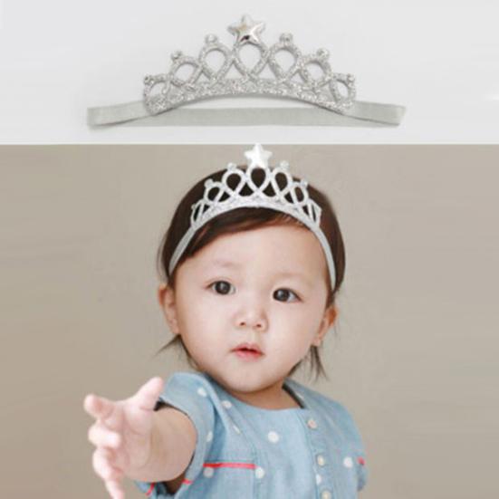 Fashion Baby Girls Princess Crown Elastic Cloth Headband Hair Band Photo Prop