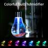 Colorful Bulb Shape Humidifier, Home Desktop Silent Air Purifier, Rich and Gradual Change Night Light Air Humidity Regulato for Bedroom Office Room