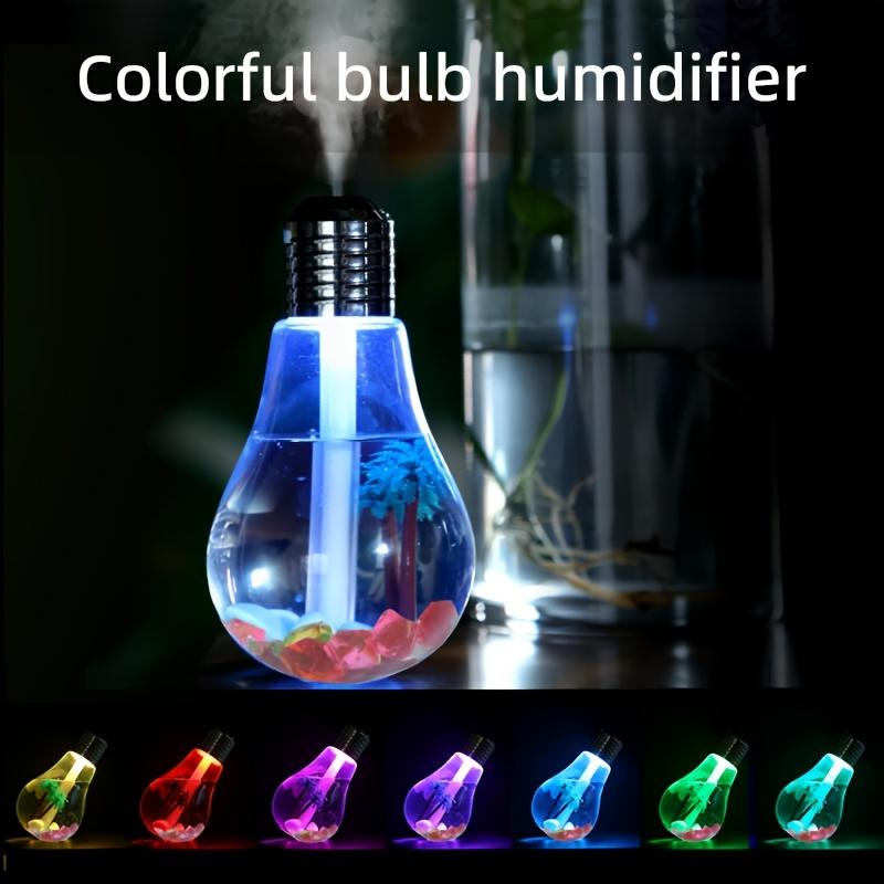 Colorful Bulb Shape Humidifier, Home Desktop Silent Air Purifier, Rich and Gradual Change Night Light Air Humidity Regulato for Bedroom Office Room