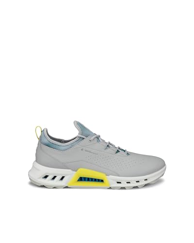 ECCO Men's Biom C4 Waterproof Lace-Up Golf Shoes, Concrete/Baygreen, Size 25.0 cm, 3E