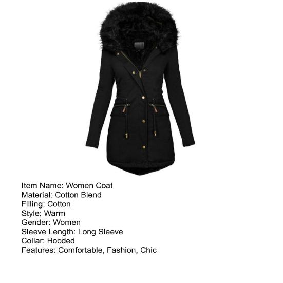 Long Winter Coat for Women Fleece Lined Warm Puffer Jacket Hooded Thicken Parka Overcoat