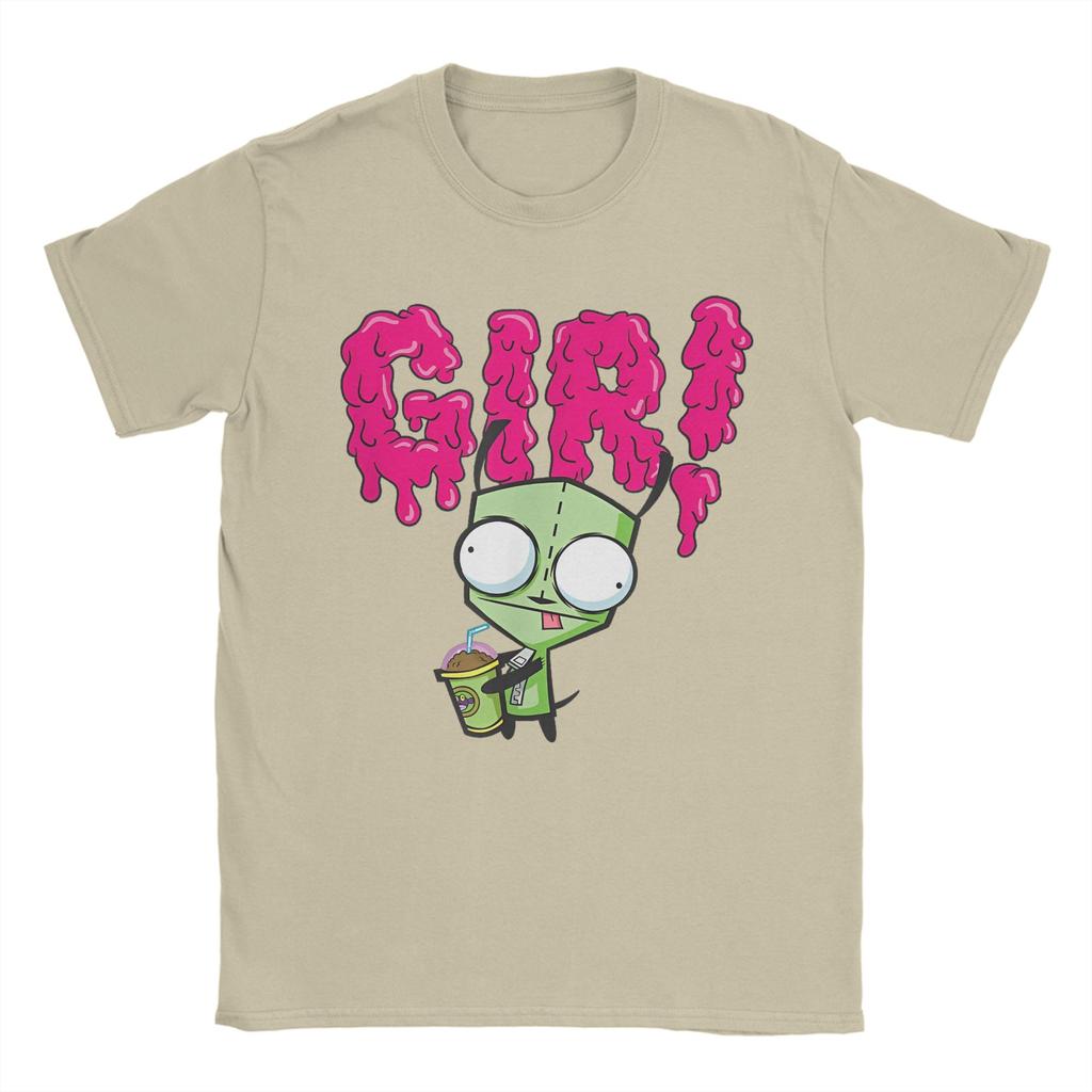 Invader Zim Gir Slime Slush Mens T Shirts Novelty Tee Shirt Short Sleeve Crew Neck TShirts Pure Cotton Summer Tops
