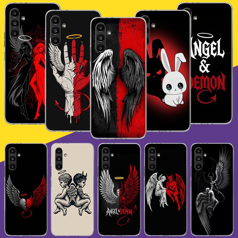 Angel Wings Devil Bad Phone Case For Samsung Galaxy A17 A16 A14 A15 A13 A57 A56 A54 A55 A53 A37 A36 A34 A35 A33 A26 A24 A25 A23