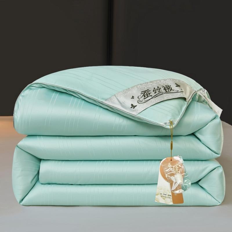 New Solid Color Simple Satin Silk Quilt Spring and Autumn Cotton Thickened Winter Quilt Universal In All Seasons