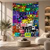 Decorative Tapestry,Geometry Dash Printed Wall Art, Lightweight Wall Hanging For Bedroom Background