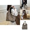 Fashionable Large Capacity Fall Casual Minimalist Tote Bag For Women In Khaki Brown And White