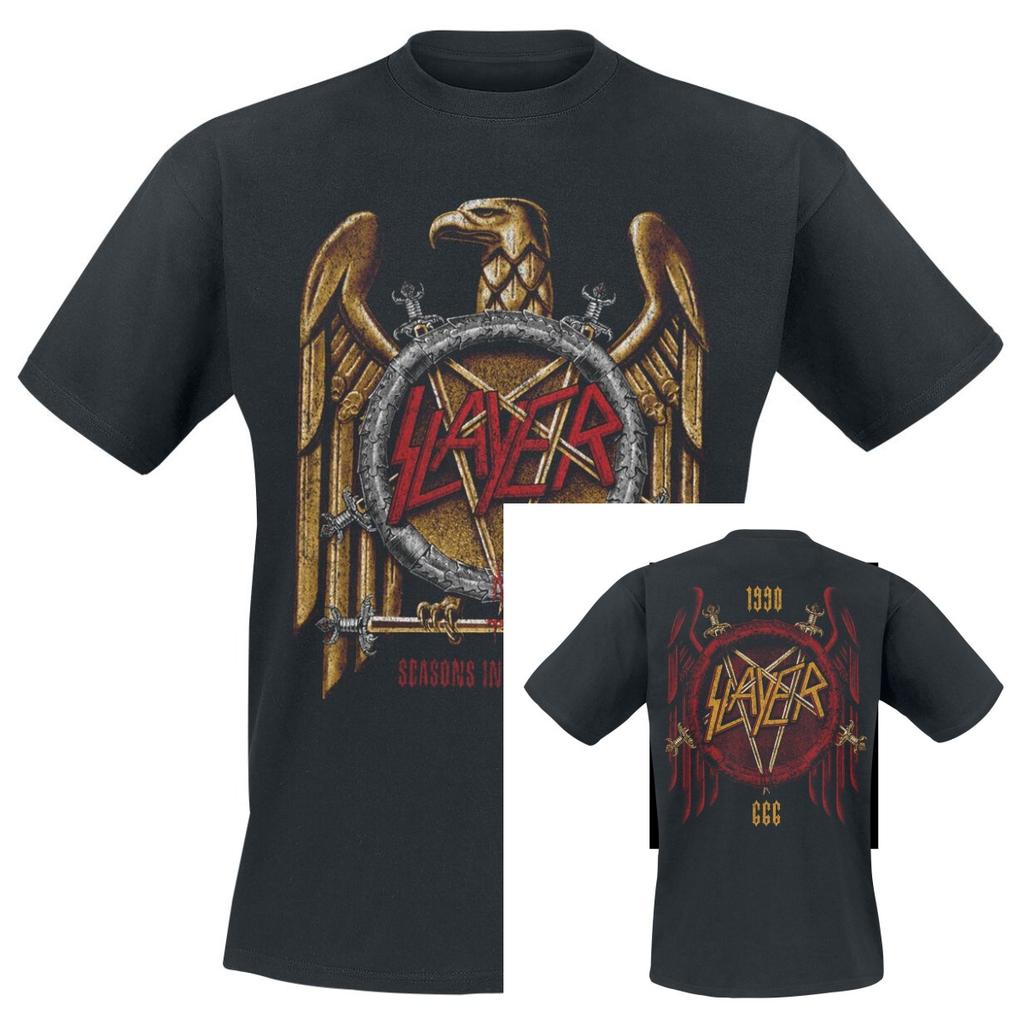 2026 Summer Slayer Graphic Cotton Band Shirt Unisex Summer Short Sleeve Fashion Brand Tee Luxury Casual Vintage