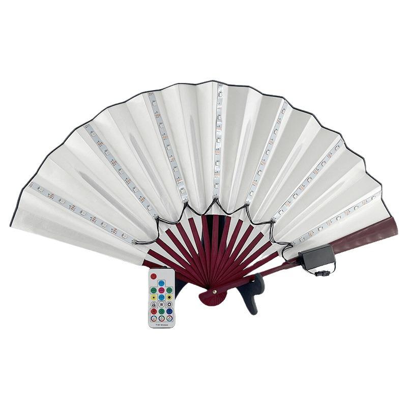 LED Luminous Folding Fan for Stage, KTV, Bar, Nightclub, and Disco – Colorful 6V Prop Fan for Enhanced Atmosphere