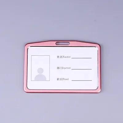 Fashion Card Cover Women Men Aluminum Alloy Work Name Card Holders Business Work Card ID Badge Lanyard Holder Metal Bags Case