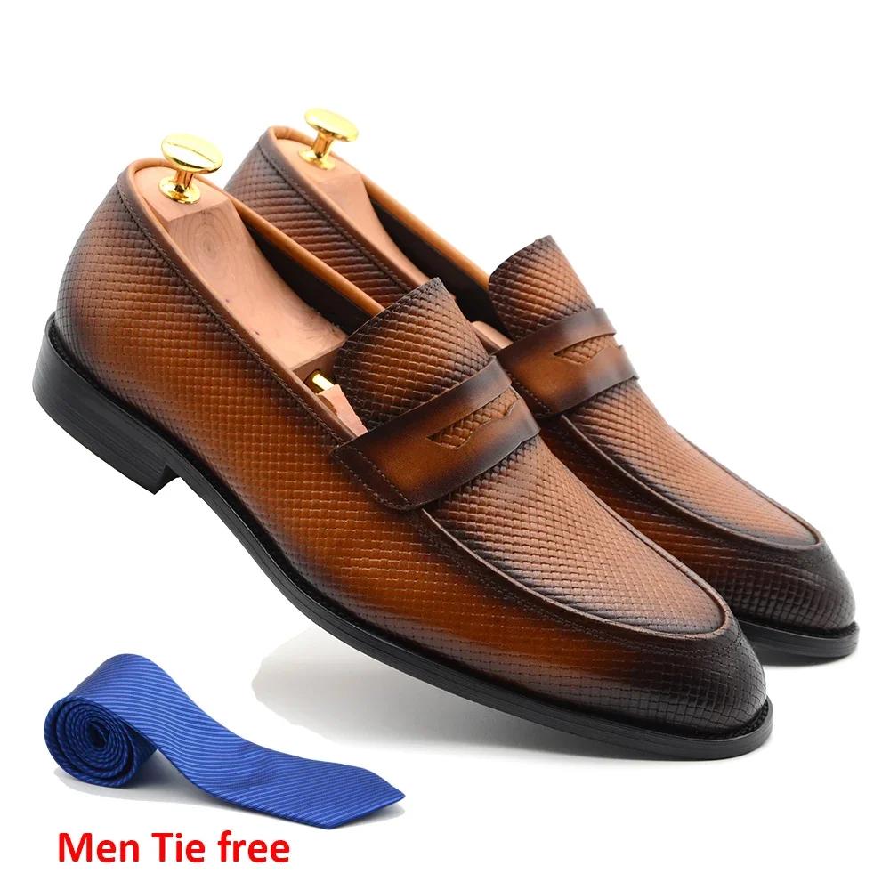 

Italian Classic Men s Penny Loafers Wedding Dress Shoes Handmade Genuine Leather Slip-On Black Brown Office Formal Shoe for Men 46