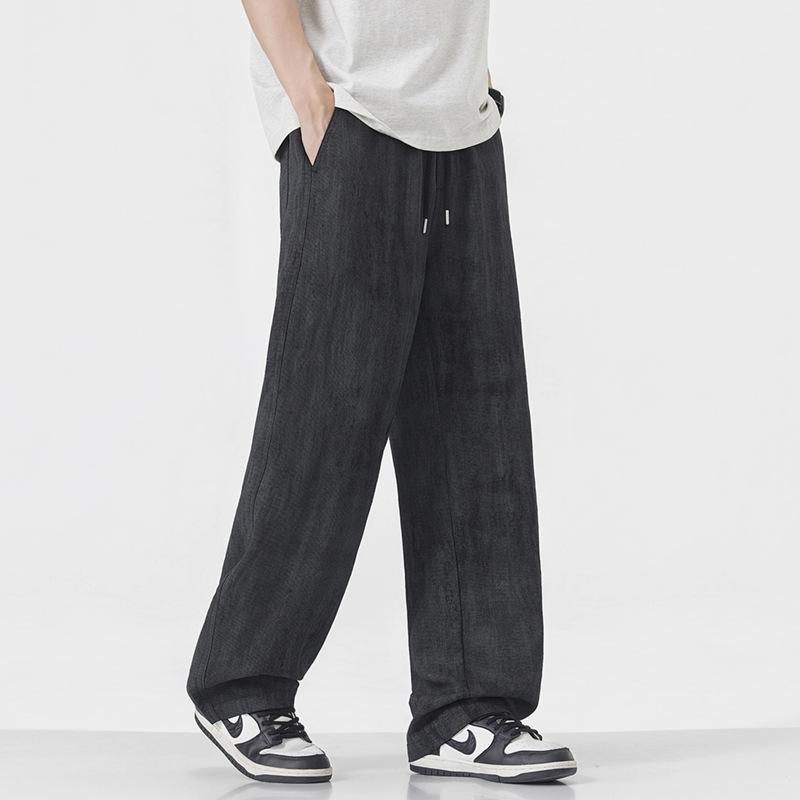 Summer thin breathable tie-dye casual pants men's versatile straight pants ice-feeling loose wide-leg pants wholesale
