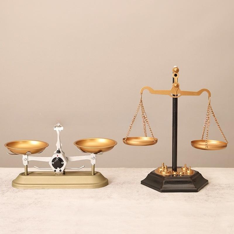 Creative Desktop Ornament Retro Nostalgic Old-fashioned Handmade Wrought Iron Balance Craft Scale Porch Window Decoration