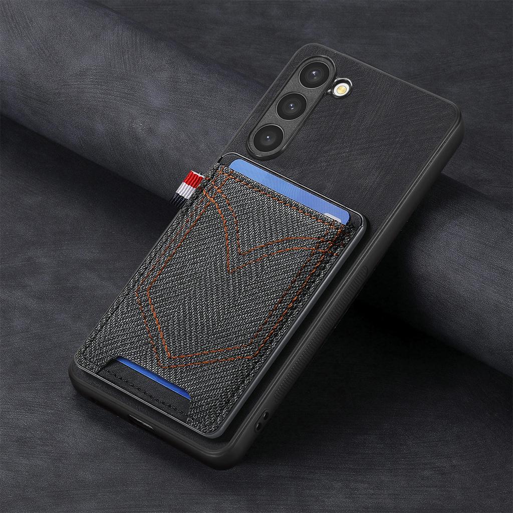 Denim Card Bag Leather Wallet Case for Samsung Galaxy A54 A53 A33 A13 A12 S23 Ultra S22 S20FE S21 Plus Cards Holder Pocket Cover