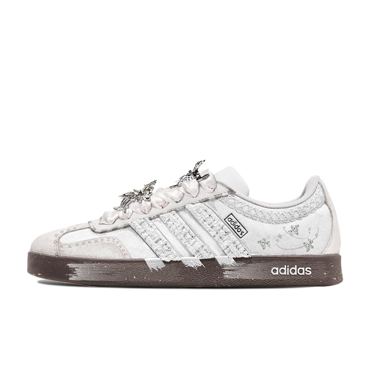

Adidas VL COURT 2.0 Little Fairy Abrasion Resistant Abrasion Resistant Low top Skateboard Shoes Unisex White Pink HQ1802(TeamM-) 38
