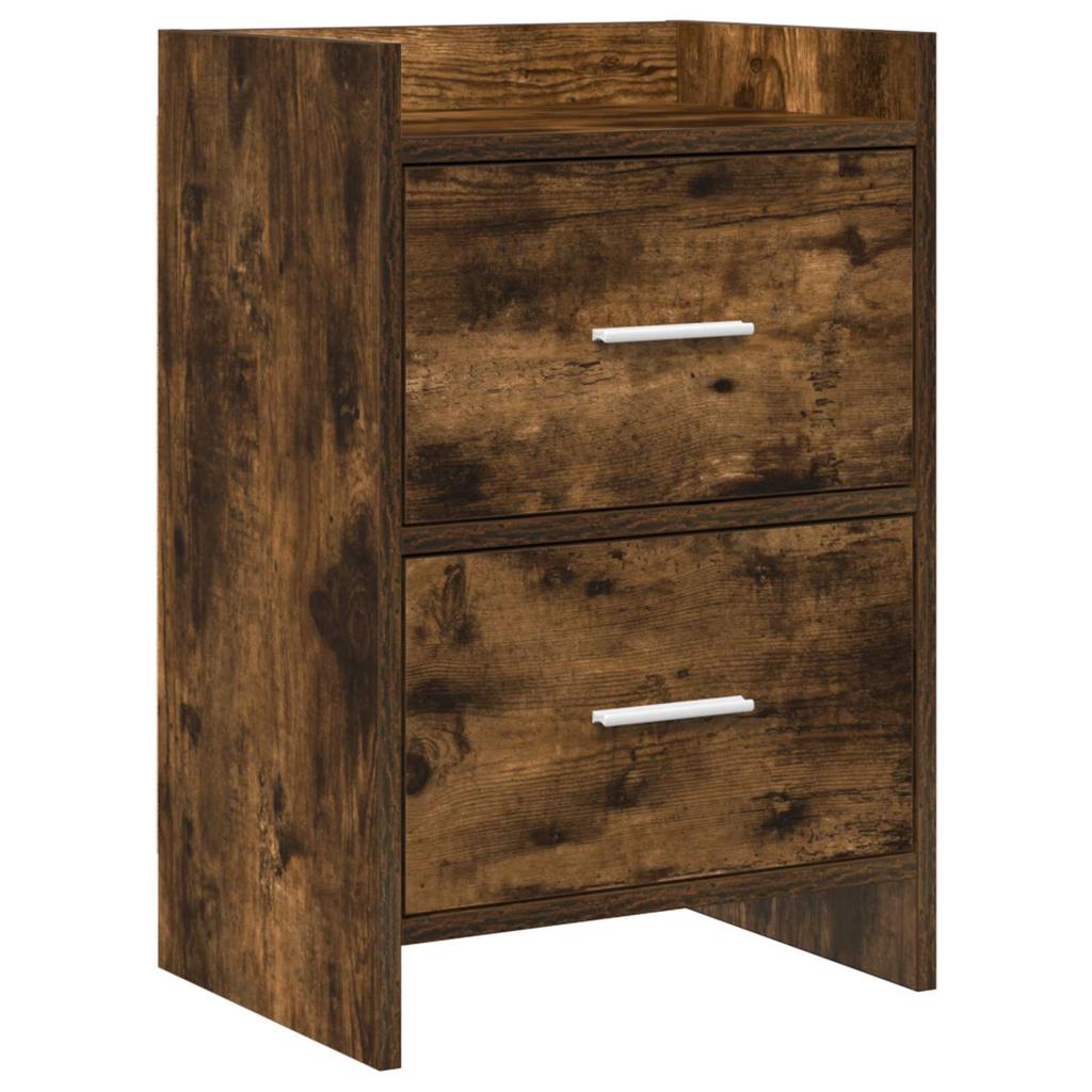 Nightstand Smoked Oak 40 x 30 x 60 cm Engineered Wood