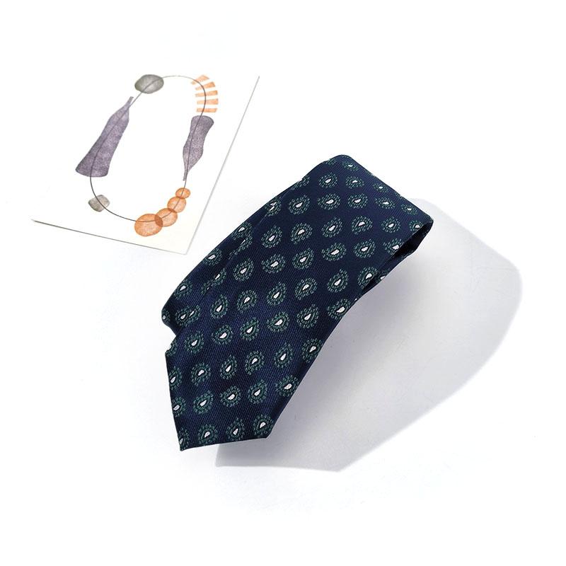 Fashion Style 7 Cm Jacquard Retro Striped Neck Tie Green Versatile Casual Ins Neck Ties for Men and Women Shirt Accessory