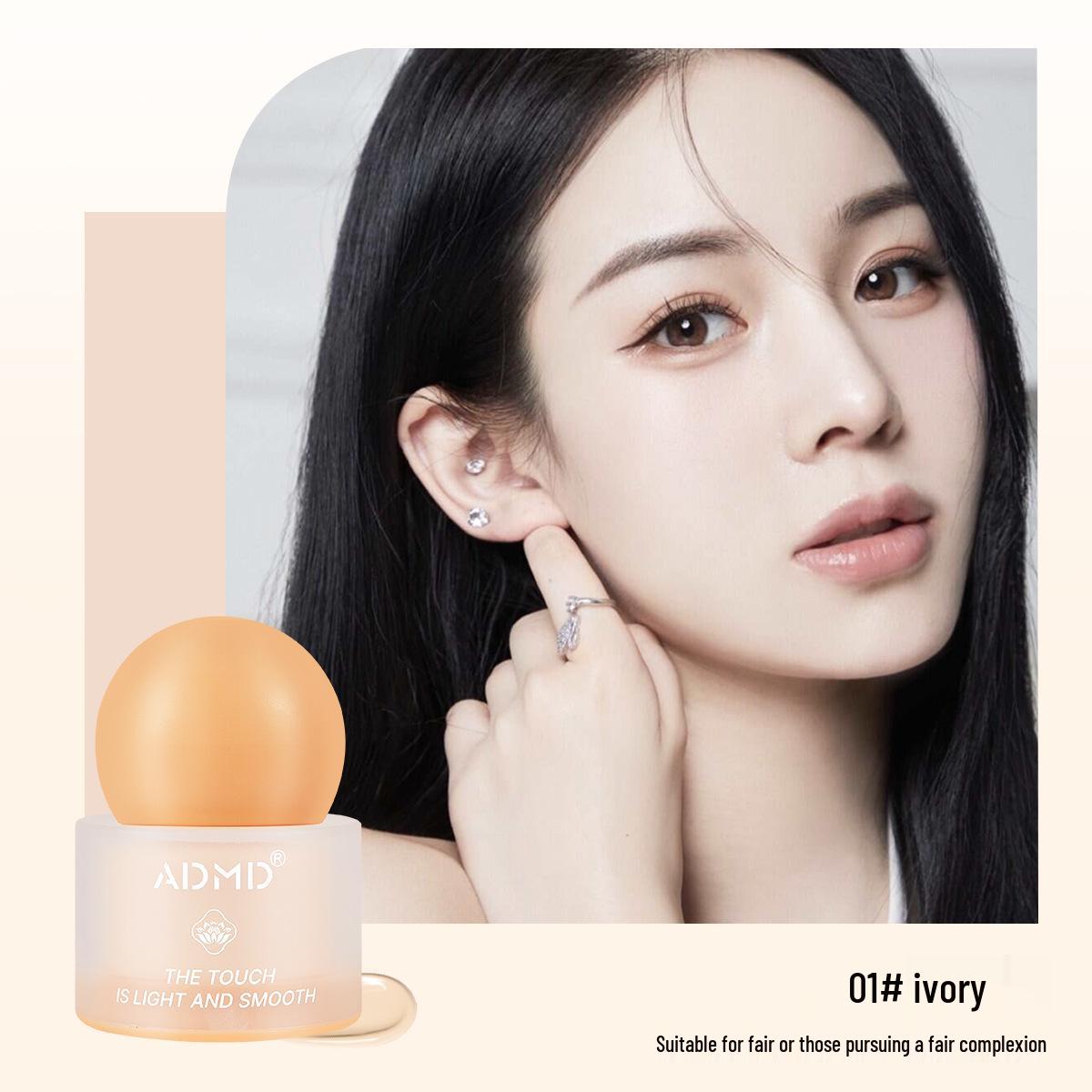 

ADMD Ультрапрозрачный тональный крем для мягкой кожи: Легкий BB-крем натурального оттенка с консилером и базой под макияж. слоновая кость
