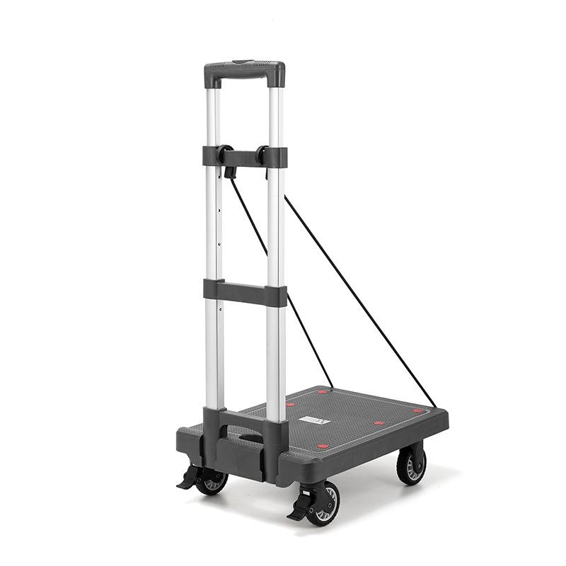 Portable Aluminum Folding Hand Cart with Universal Wheels for Shopping and Home Use