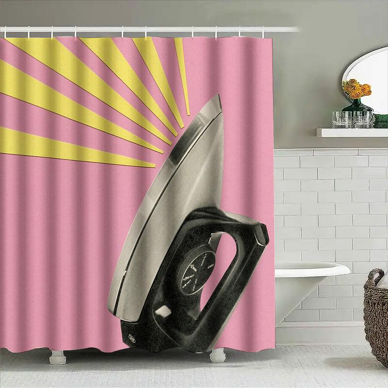 Vintage Shower Curtain Black Cat Retro Gothic Halloween Decor Bathroom Translucent Window Curtains Artistic Home Decoration