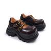 Frühling und Sommer Mehrfachschnallen Gürtel Dicke Sohle Mary Jane Retro Hohl Einzelne Schuhe Höherlegung College Leder Schuhe