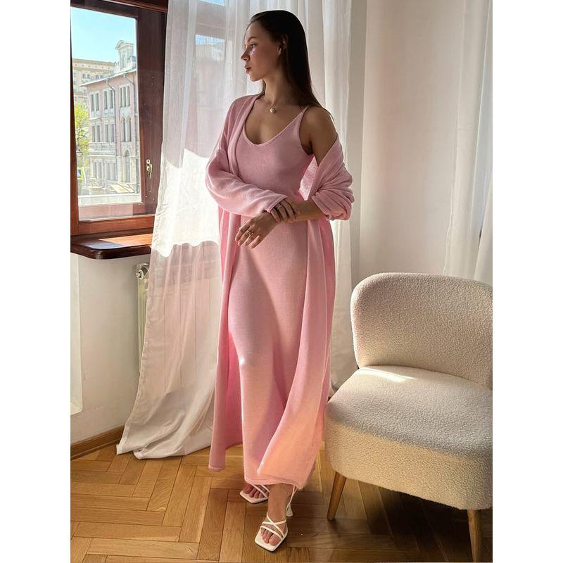 French style Ins Style Fashion Temperament Knit cardigan Sling Dress Cover up Set Knitted Dress Set