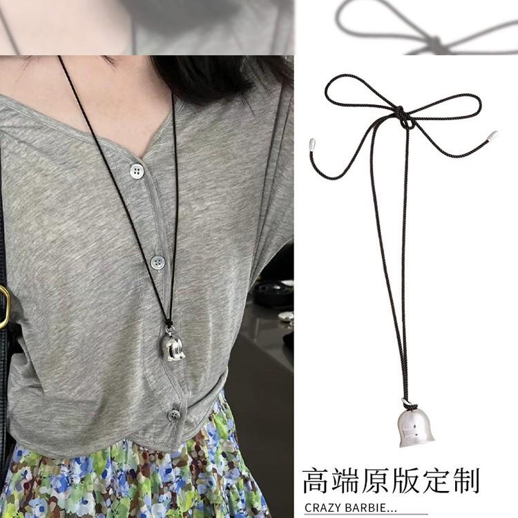 

Korean silk rose pendant necklace Korean ins simple collarbone chain temperament niche high-end jewelry
