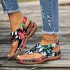 2024 Ethnic Style Plus Size Embroidered Floral Wedge Sandals with Back Strap for Women