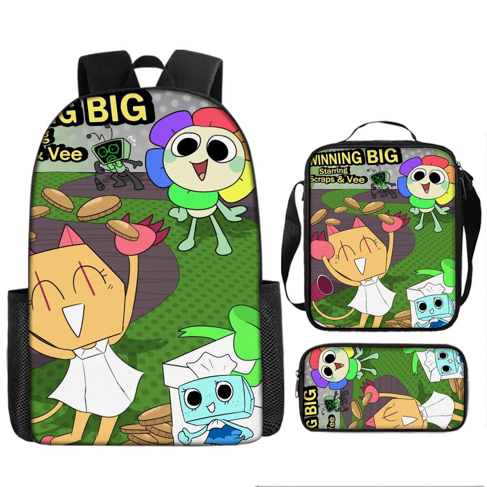 Dandy'S World Student School Bag Dandy'S World Cartoon Cute Backpack Three-Piece Set Satchel Bag Pencil Case