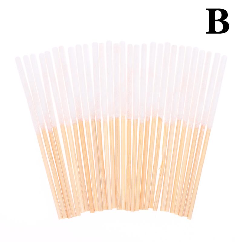 30Pcs Bag Bamboo Cotton Stick Swabs Buds With Long Cotton Head For Eyebrow Lips Eyeline Permanent Tattoo Makeup Cosmetics