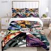Cartoon De-Demon-Slayer All Season Duvet Cover Comforter Bedding Sets Soft Quilt Cover and Pillowcases Single/Double/Queen/King