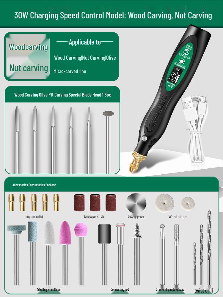 Rechargeable High-Power Handheld Electric Grinder for Carving, Cutting, and Woodworking.
