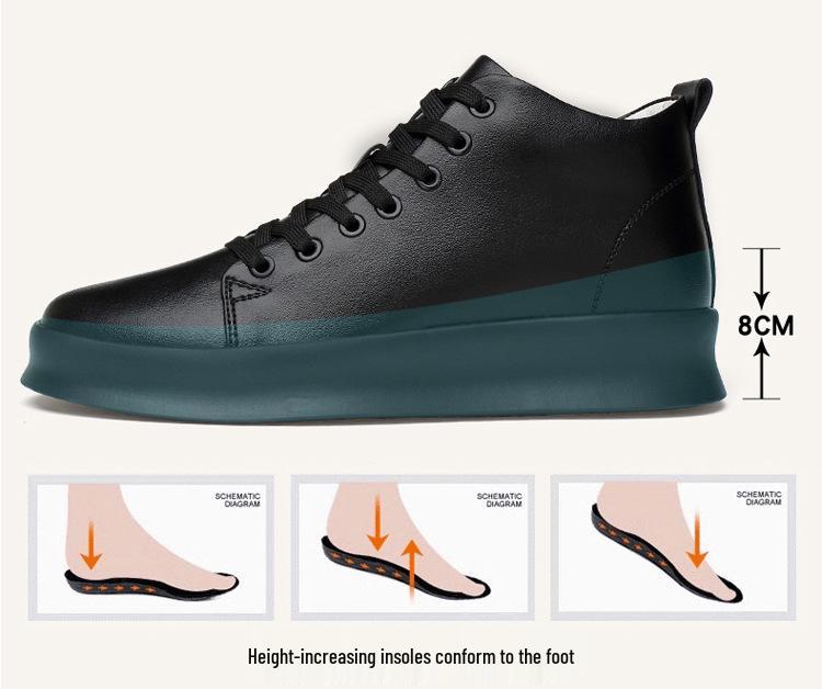 Men's Trendy 10cm Height-Increasing White Casual Shoes - Invisible Lift Sports Board Sneakers