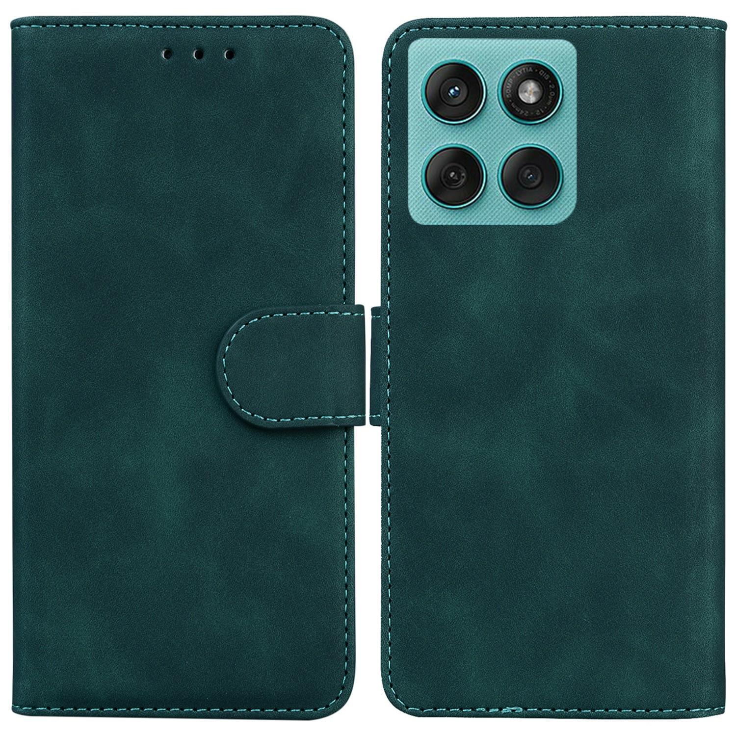 

For Motorola Edge 60 5G/60 Fusion 5G Case Solid Color Leather Wallet Phone Cover Green