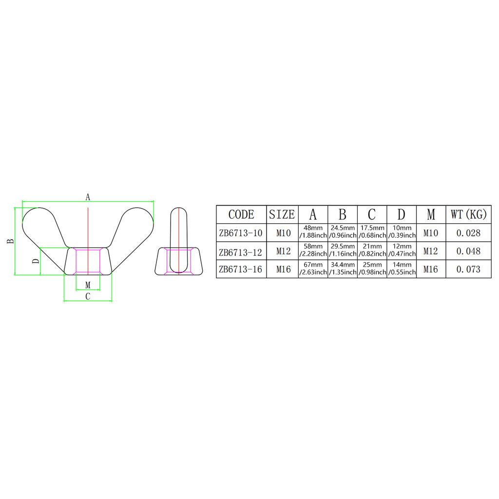 6pcs Steel Anti Corrosion Wing Nuts Outdoor Construction Nuts Heavy Duty Fasteners for Machinery Fixing & Craft Making