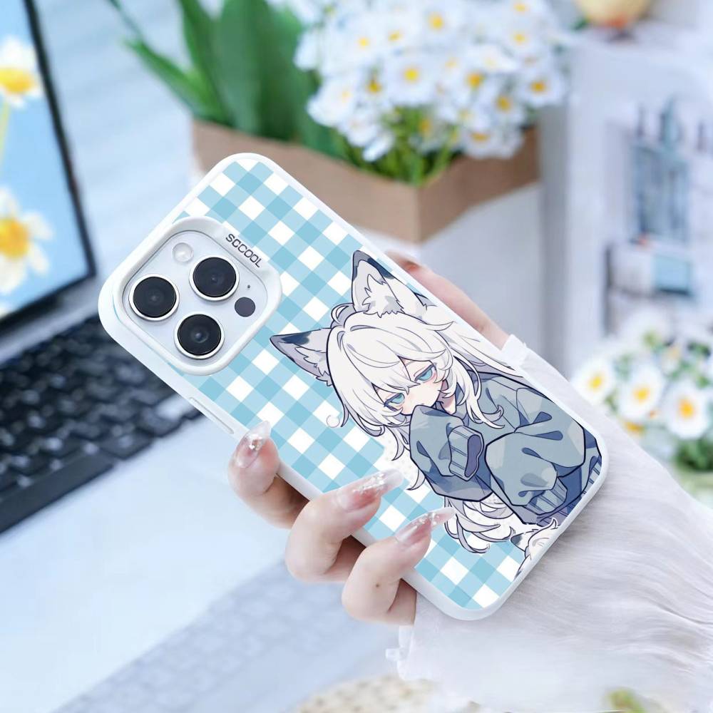 Kawaii Style Kitsune Phone Case For IPhone 16 17 15 14 12 13 Pro Max Black Color Shockproof Cover