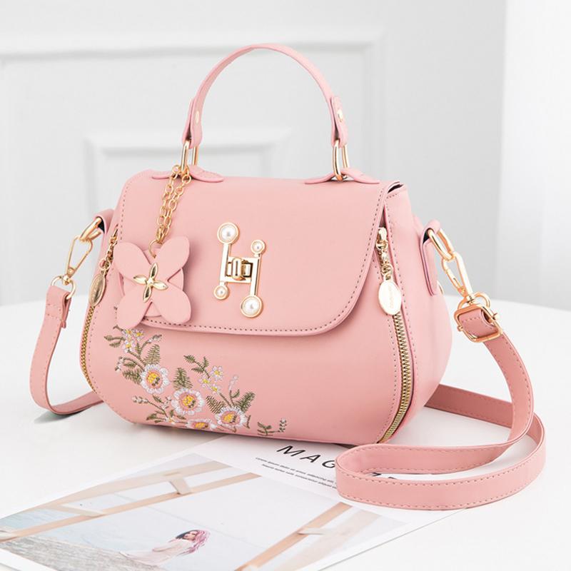 Bestickte Handtasche für Damen, New Network Red, modische Umhängetasche, vielseitige Umhängetasche aus PU-Leder