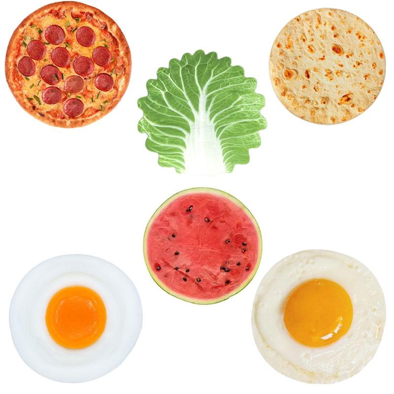 Funny Flannel Baby Wrap Blanket With Matching Hat Soft And Cozy Tortilla Cabbage Egg Roll Fried Egg Watermelon And Pizza Styles