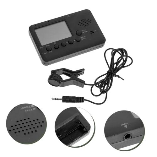 Alasum 1-Set Tuner for Brass Band Instruments, Flute, Trumpet, Bass, Trombone, Clarinet, Tuning Tool, Plastic, Black, No Battery