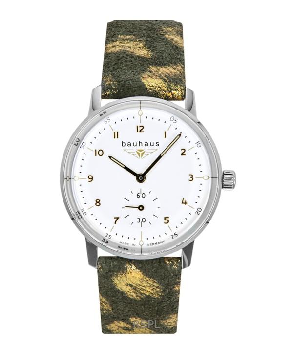 Bauhaus Orologio da Donna Classico con Cinturino in Pelle e Quadrante Bianco al Quarzo 20371
