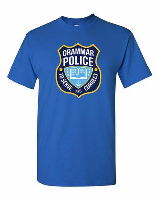 Policja Gramatyczna Zabawne Cytaty Sarkazm Literacki Unisex T-Shirt