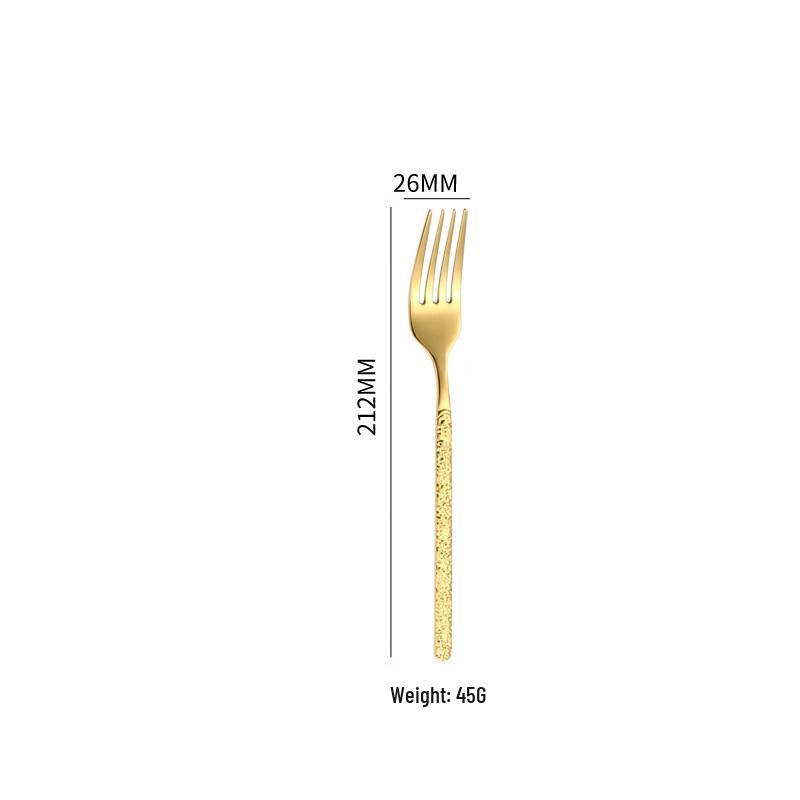 ZISIZ Hammered Stainless Steel Retro Dinner Forks (Set of 3)