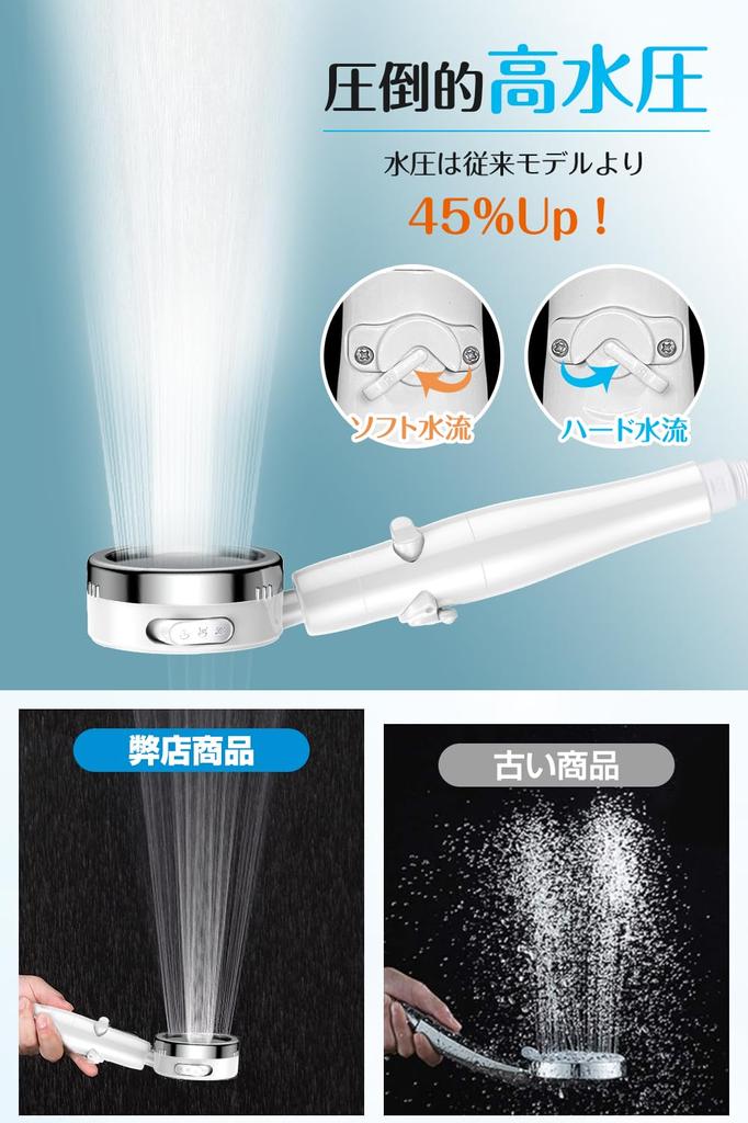 Shower Water High Water Pressure New Water Mist Shower High Water Water Pore Dirt Gentle On Scalp and Nano Bubble Shower Shower Head for Increased