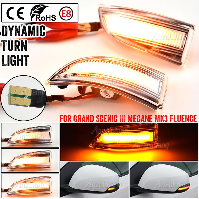 Fluence Latitude Dynamic Blinker LED Seitenspiegel Sequenzieller Blinker für Renault Megane MK3 Grand Scenic III