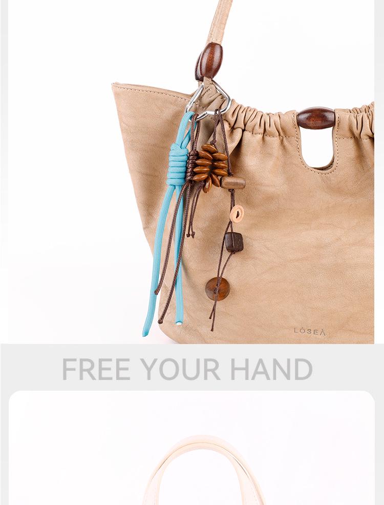 Wenqi Handgjord Önskefyllande Fröpendant: Naturlig Frukt Skal Litterär Nyckelring