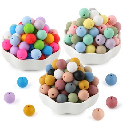 50Pçs/lote 9/12/15mm Contas Soltas Contas Redondas de Silicone Contas Pérola Grau Alimentício Para Fazer Joias DIY Acessórios Feitos à Mão
