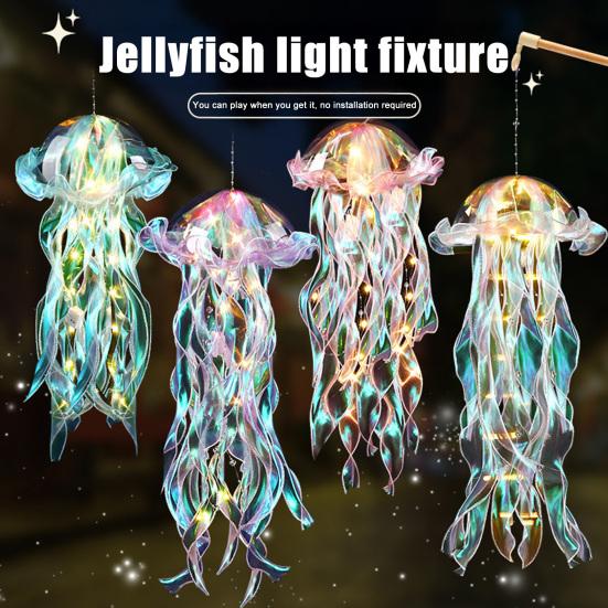 LED Night Light Gradient Jellyfish Pendant Colorful Lamp Ornament Decorative Night Lamp Gift for Friends And Children