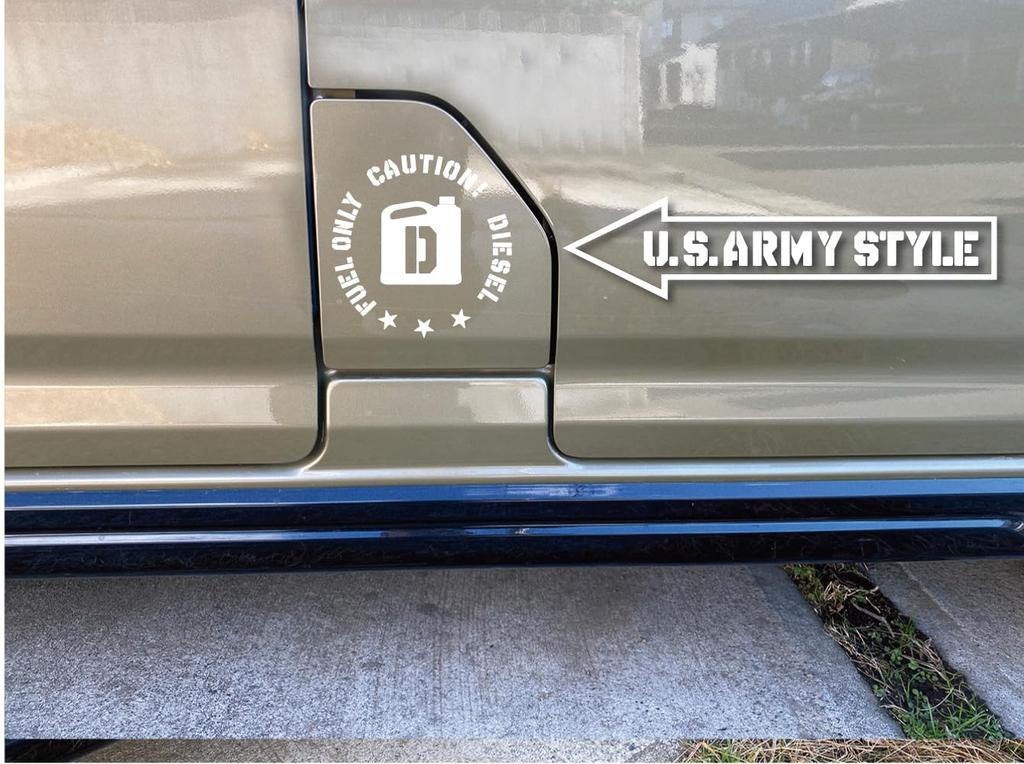 Kiri Character Type Gas Spout Sticker Light Van Hiace Jimny Every Hijet New Model Atley Military (Diesel White ARMY)