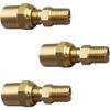 3 Pack Pipe Fitting Adapter of 1/4" NPTF Male X 3/8" Hose ID X 5/8" Hose OD, Pipe Connector Replacement Part, Brass